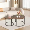 Lot de 2 tables basses : table basse, table d'appoint, Ø 70 Voir les images du produit 5