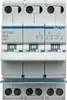 A close-up studio shot of a three-pole circuit breaker. Voir les images du produit