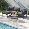Flieks Gartenlounge-Set 4 Personen, Balkonmöbel Gartenmöbel Produktbild-Vorschau 3