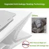 Close-up of a vacuum cleaner bag with marketing text and a comparison image. Produktbild-Vorschau