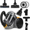 A collection of vacuum cleaner parts and accessories arranged around the main vacuum cleaner unit. Náhľad obrázku produktu
