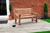 Gartenbank ALLGÄU 124 cm Kiefer natur geölt mit Armlehne 2-sitzig Produktbild-Vorschau