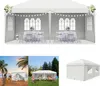 A collage of images showing a white party tent in different settings: set up for an event with tables and chairs, on a beach, and in a garden with people. Náhled obrázku produktu