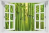 Wallario Poster mit Fenster-Illusion: Grüner Bambuswald, Produktbild-Vorschau 1