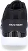The back view of a black Skechers training shoe with a white sole. Anteprima dell’immagine prodotto