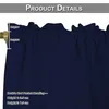 A close-up of a navy blue curtain with text indicating product details and measurements. Produktbild-Vorschau