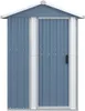 vidaXL Capanno per attrezzi Grigio 126x97,5x177 cm Acciaio Anteprima dell’immagine prodotto 3