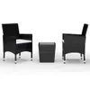 vidaXL 3-tlg. Bistro-Set Poly Rattan und Hartglas Schwarz - Produktbild-Vorschau 3