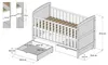 ZEE Weiß Babybett 140x70 cm PHILIP 3in1 mit 2 Schubladen Produktbild-Vorschau 2