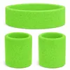 3 in 1 Schweißband neongrün Set mit Stirnband – Accessoire Produktbild-Vorschau 1