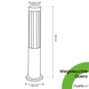A diagram showing the dimensions of a black bollard light. Anteprima dell’immagine prodotto