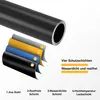 A diagram showing the layered structure of a pipe, with labels indicating different protective coatings. Produktbild-Vorschau
