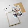 Gerahmtes Poster - Rahmen in heller Eiche - Öl Wolf Hund - Produktbild-Vorschau 4