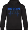 multifanshop Kapuzen Sweatshirt - Berlin blau - Herzschlag, Produktbild-Vorschau 1