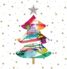 20 Servietten Glitter Tree - Bunter Weihnachtsbaum 33x33cm Produktbild-Vorschau 1