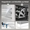 Collage showing different features of a shoe cabinet, including its folding mechanism and feet. Produktbild-Vorschau
