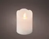 LED Kerze mit Timerfunktion 7,5x10cm Wachs Rustik Weiß Produktbild-Vorschau 2