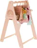 Garderobenständer aus Holz mit Stange für Puppenkleidung Produktbild-Vorschau 2