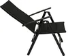 A black folding chair is shown against a white background. Produktbild-Vorschau