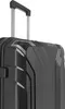 A close-up view of the top section of a black trolley suitcase. Produktbild-Vorschau