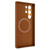 The back of a brown phone case with cutouts for the camera and a circular magnetic ring. Podgląd zdjęcia produktu