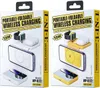 Two boxes of a portable wireless charging station are shown side-by-side. Voir les images du produit