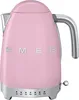 A pink SMEG electric kettle with silver accents is shown against a white background. Produktbild-Vorschau