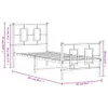 Postel s čelem a nohou kovová bílá 80x200 cm Náhled obrázku produktu 8