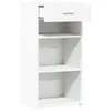 A white storage unit with a drawer and shelves. Voir les images du produit