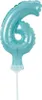 Kuchendeko Mini Folienballon hellblau Zahl 6 Produktbild-Vorschau 1