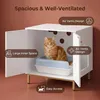 Katzenschrank, 60 cm Katzenklo Schrank, Weiß und Gold | Produktbild-Vorschau 2