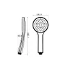 Technical drawing of a shower head with dimensions. Náhled obrázku produktu