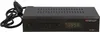 A black satellite receiver with a power cord and a digital display showing time. Produktbild-Vorschau