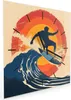 Wanduhr aus Glas mit Motiv Surferwelle- 30 x 30 cm - inkl. Produktbild-Vorschau 2