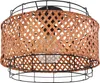 Globo Lighting Deckenleuchte Metall schwarz, Bambus dunkel, Produktbild-Vorschau 1