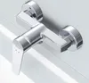 A close-up, studio shot of a chrome shower faucet mounted on a white wall. Produktbild-Vorschau
