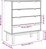 vidaXL Armoire à tiroirs OTTA brun&blanc 76,5x39,5x90 cm Voir les images du produit 8