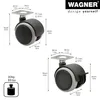 Set di 8 ruote per mobili WAGNER SOFT - Ø 40 mm, piastra Anteprima dell’immagine prodotto 2