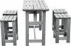 Barset Promadino 4 -Sitzer, Tisch, 4 Hocker Holz grau Produktbild-Vorschau 2