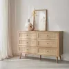 Cassettiera effetto legno e canna a 6 cassetti, Marrone Anteprima dell’immagine prodotto 3