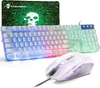 Gaming-Tastatur und Maus-Set, 104 Tasten Rainbow Backlit Produktbild-Vorschau 1