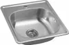 A stainless steel sink with a drain and faucet hole. Náhled obrázku produktu