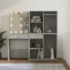 vidaXL LED toaletný stolík s 2 skrinkami Betónová sivá Náhľad obrázku produktu 2