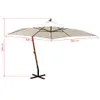 vidaXL Ampelschirm 300x300 cm Holzmast Weiß Produktbild-Vorschau 8