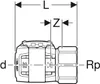 Geberit Übergang FlowFit mit IG DN12/10 16mm, Rp 3/8 Produktbild-Vorschau 2