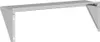 A silver metal shelf with two triangular brackets for wall mounting, shown against a white background. Produktbild-Vorschau