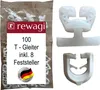 rewagi® 100x T-Gleiter Weiß + 8 Feststeller – für T-Schiene Produktbild-Vorschau 1