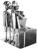 A metallic sculpture of two engineers working at a computer. Produktbild-Vorschau