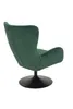 A green lounge chair with a black base, shown from the back. Produktbild-Vorschau