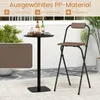 A bar stool and table set are displayed outdoors on a patio. Produktbild-Vorschau